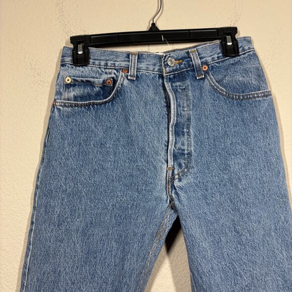 EB Denim Farrah Flare Button Fly Retro Jeans Light Blue Wash Split Hem - Picture 3 of 12